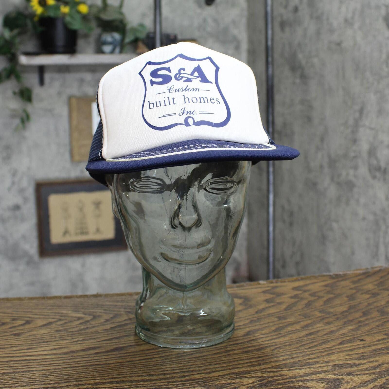 Designer S&A Custom Built Homes Vintage Trucker Hat Blue / White OS Size ONE SIZE - 1 Thumbnail