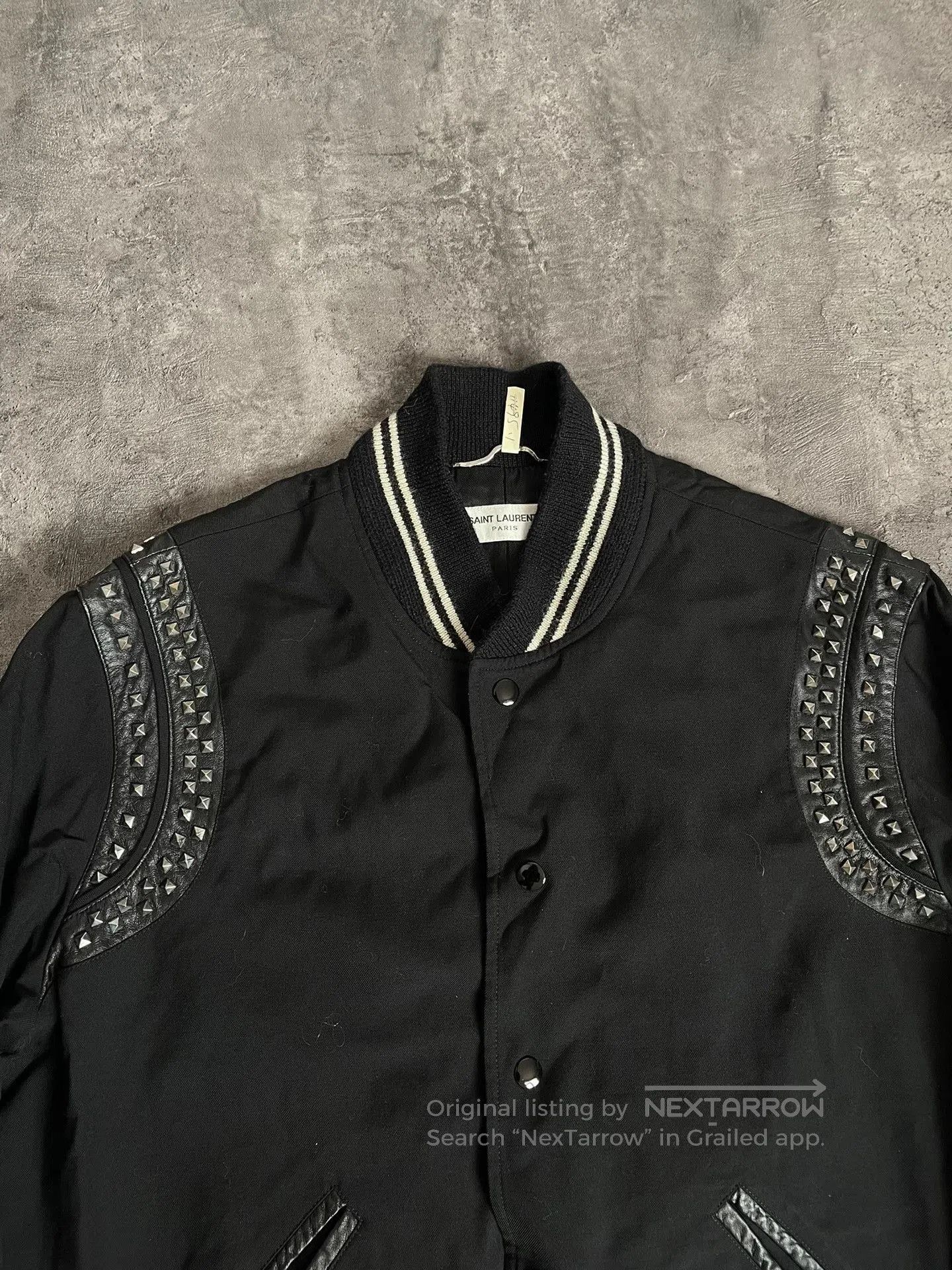 Saint Laurent Paris Saint Laurent Studded Varsity Bomber Jacket. Size US L / EU 52-54 / 3 - 3 Thumbnail