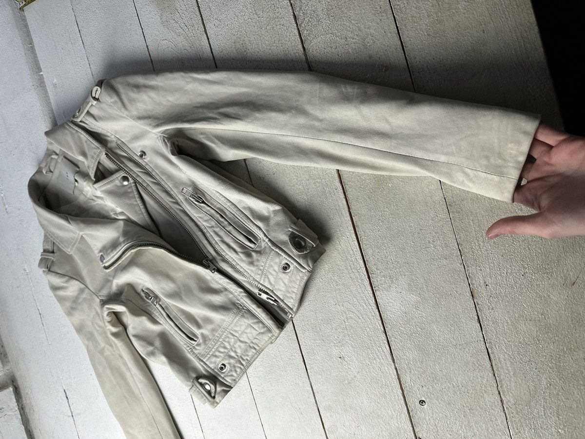 Iro 🚨Y2K RICK OWENS TYPE DIRTY SLIM FIT ZIP LEATHER JACKET Size XS / US 0-2 / IT 36-38 - 2 Thumbnail