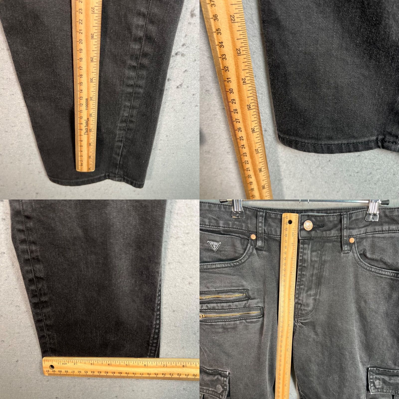 Guess GUESS Jeans Slim Tapered Mens 34 Black Cotton Denim 5-Pocket Style Regular Waist Inseam 27 Size US 34 / EU 50 - 8 Thumbnail