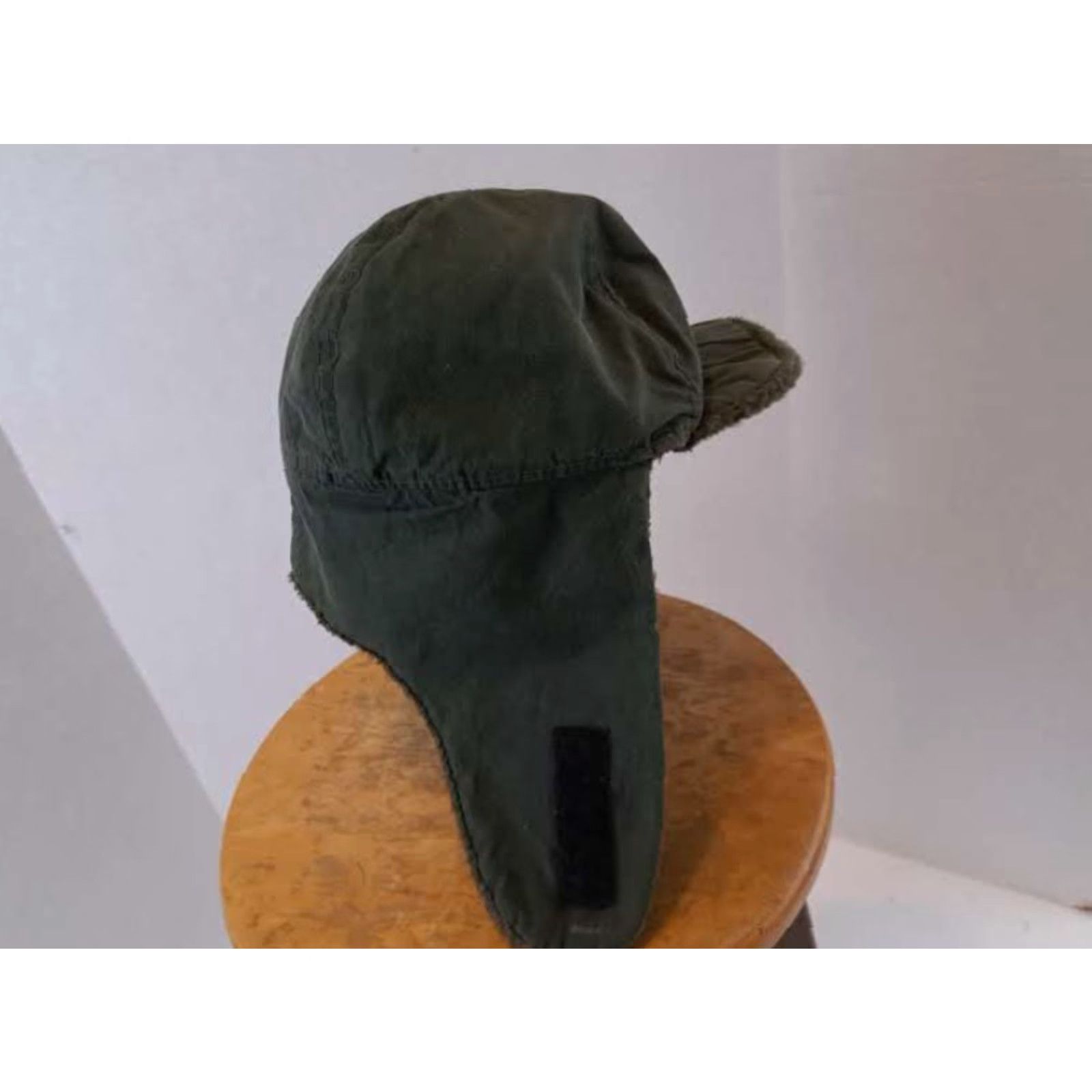 Vintage VINTAGE Broner Skull Cap Insulated Military Style with Adjustable Chin Strap Ear Flap Green Men Canvas Cotton Winter Size Adjustable 7 1/2 Large Size ONE SIZE - 3 Thumbnail