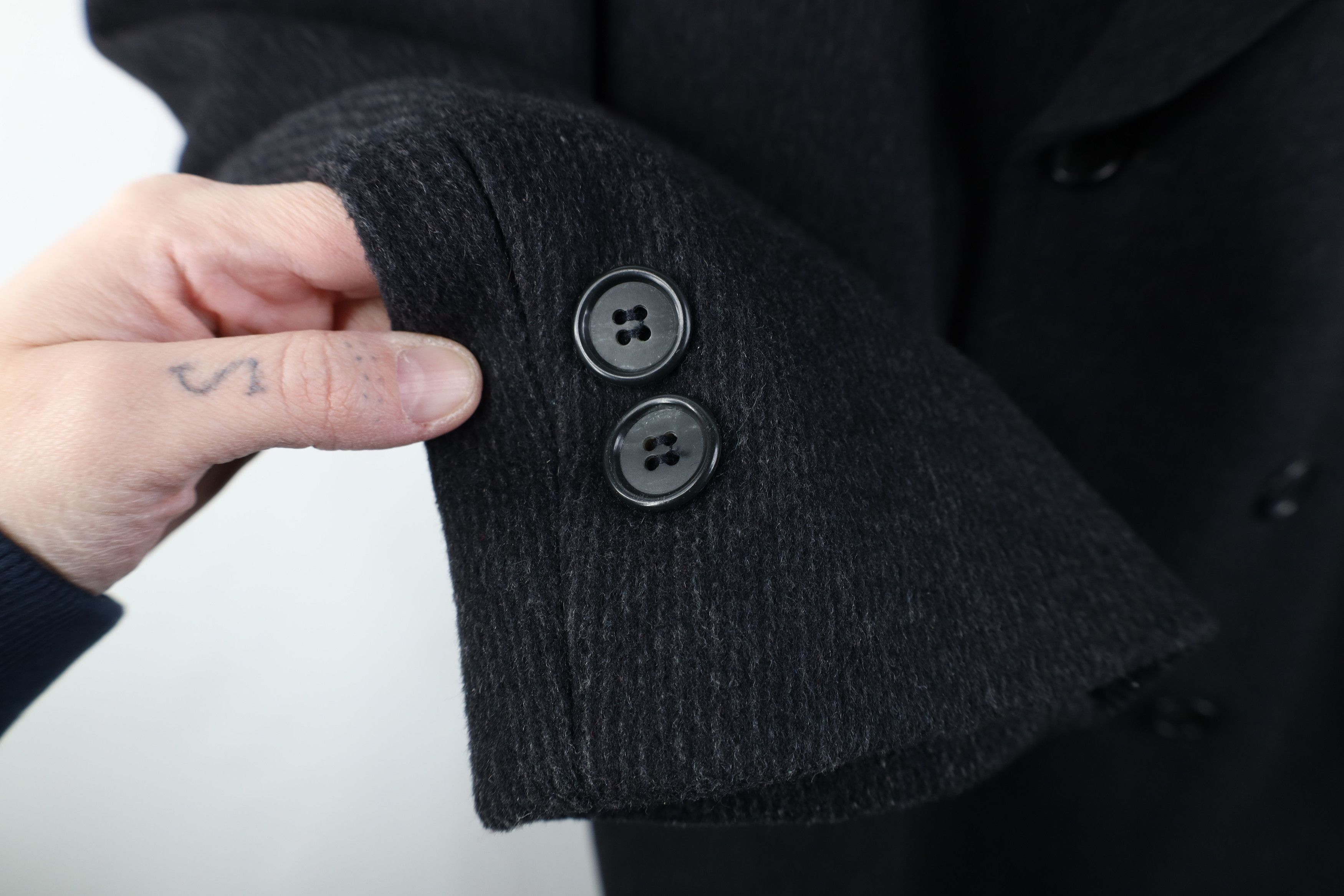 Vintage Vintage 70s Streetwear Wool Ribbed Overcoat Jacket Gray USA Size US XXL / EU 58 / 5 - 5 Thumbnail