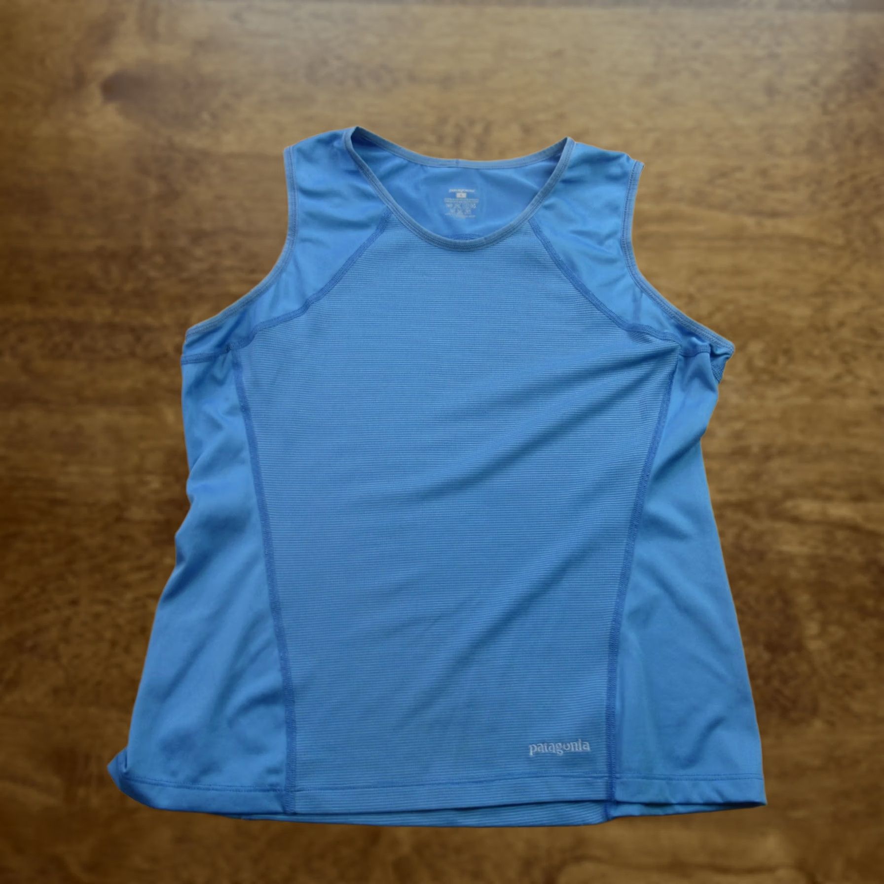 Patagonia Patagonia Shirt Mens Large Sleeveless Crew Neck Workout Lightweight Blue Striped Logo Outdoor All Seasons Breathable Knit T-Shirt Mens L Blue Size US L / EU 52-54 / 3 - 1 Thumbnail