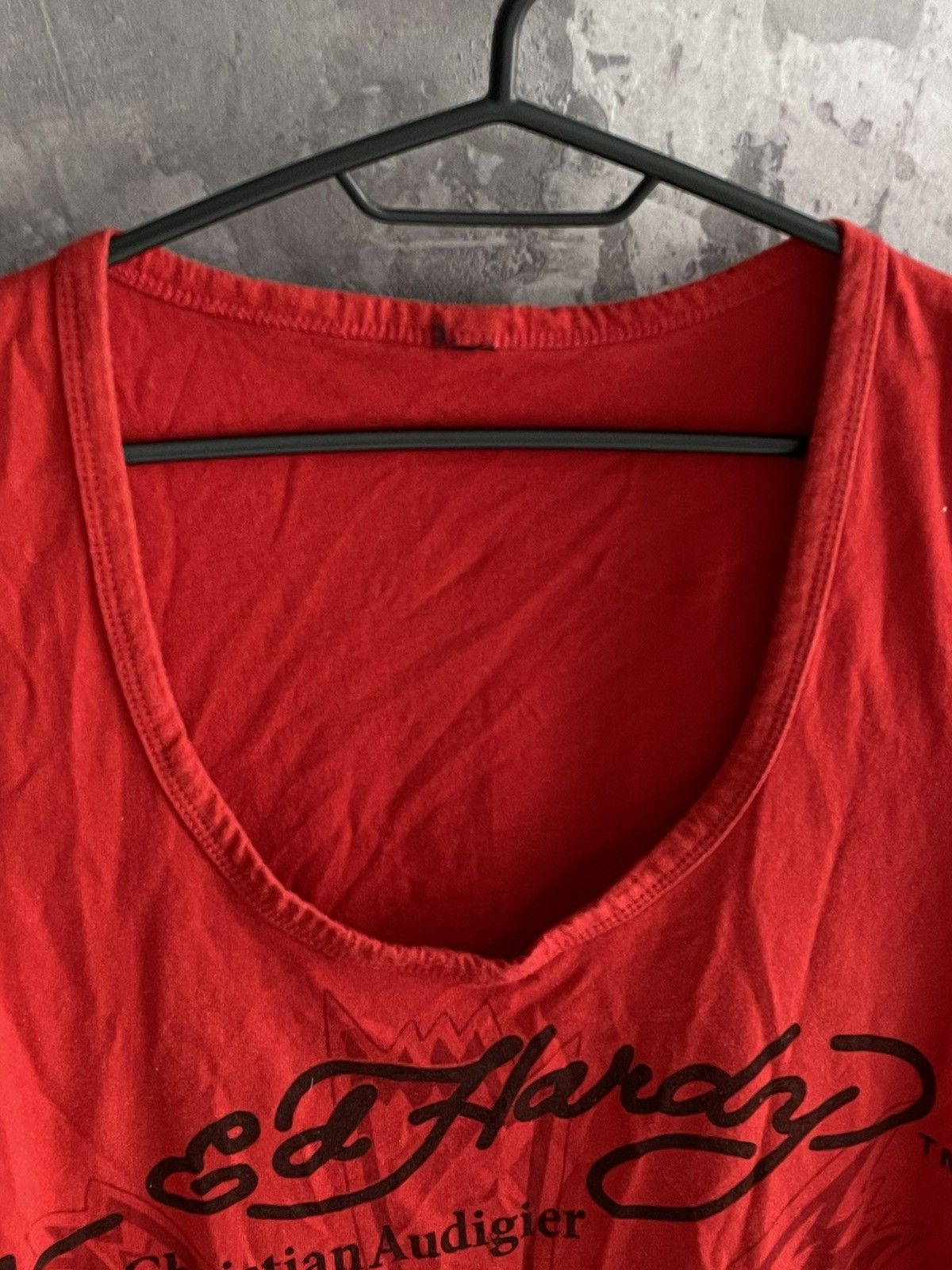 Ed Hardy Vintage Ed Hardy Red Tank Top Y2K 00s Punk Grunge Hype Size US XXL / EU 58 / 5 - 8 Thumbnail