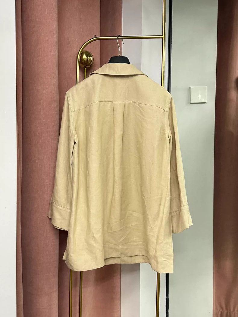 Other LORO PIANA Turn up the collar of your linen top Size L / US 10 / IT 46 - 3 Thumbnail