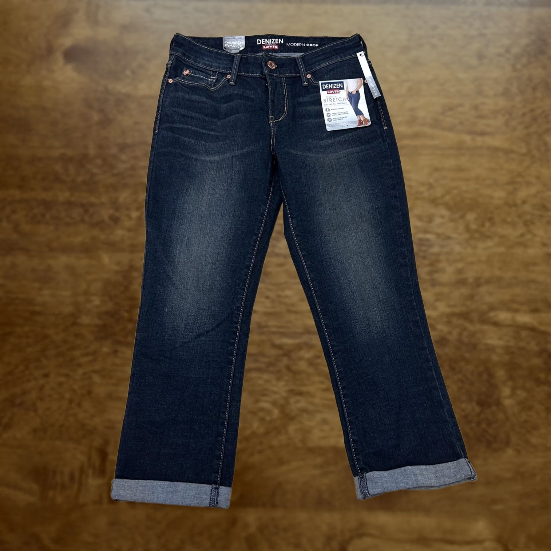 Denizen DENIZEN from Levi's Jeans Womens 2 Dark Wash Slim Stretch Denim Crop Size 26" / US 2 / IT 38 - 1 Thumbnail