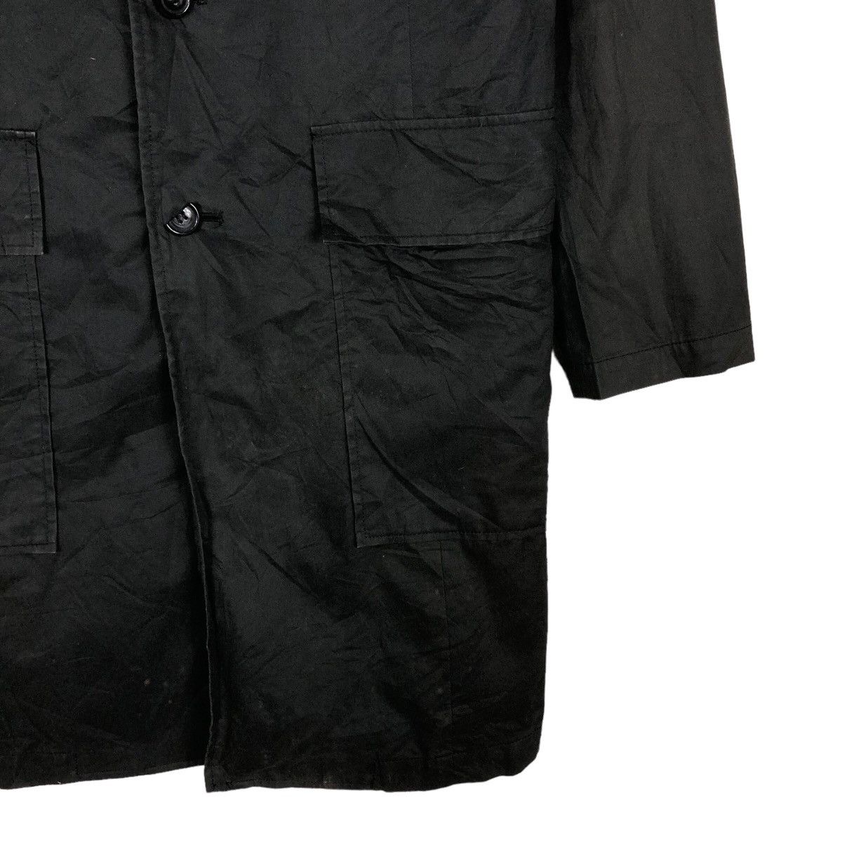 Issey Miyake Rich Black Long Jacket Double Collar Sunao Kiwahara IS Japan Size US M / EU 48-50 / 2 - 5 Thumbnail