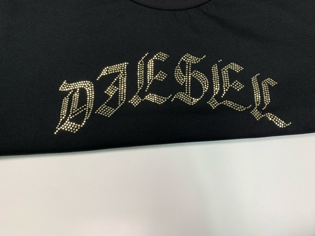 Diesel Diesel T-shirt Long Sleeve Gothic Logo Black Size S / US 4 / IT 40 - 6 Thumbnail