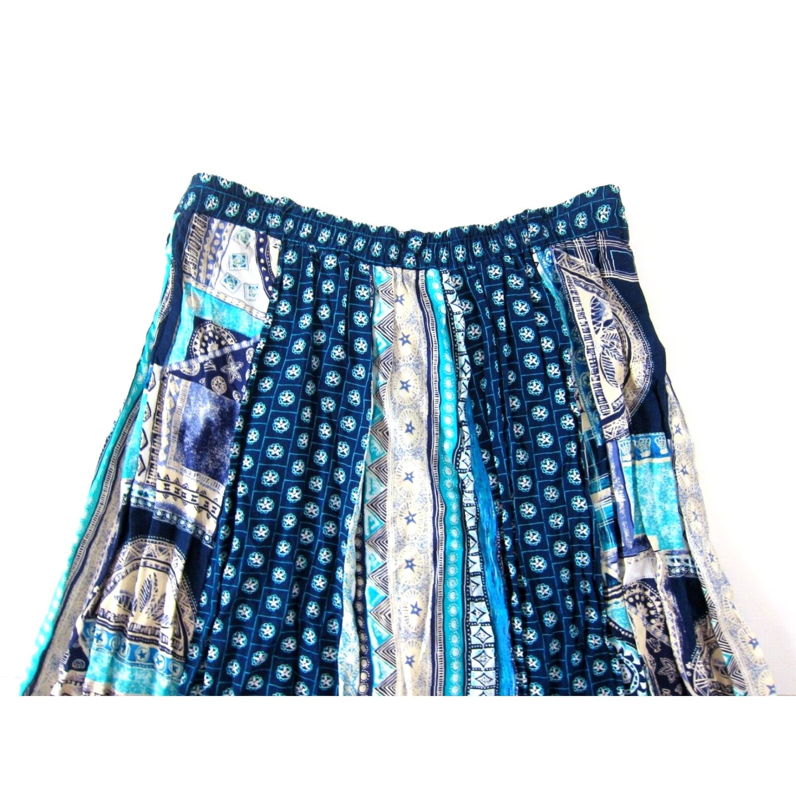 Vintage NWT SK & COMPANY 100% Rayon Blue Purple White Button Down A-Line Skirt 16W Size 38" / US 16 / IT 52 - 5 Thumbnail
