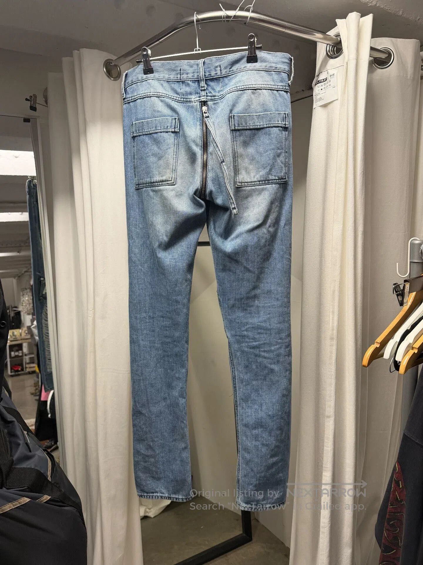 Hood By Air blue shredder zip jeans with distressed details. Size US 28 / EU 44 - 2 Thumbnail