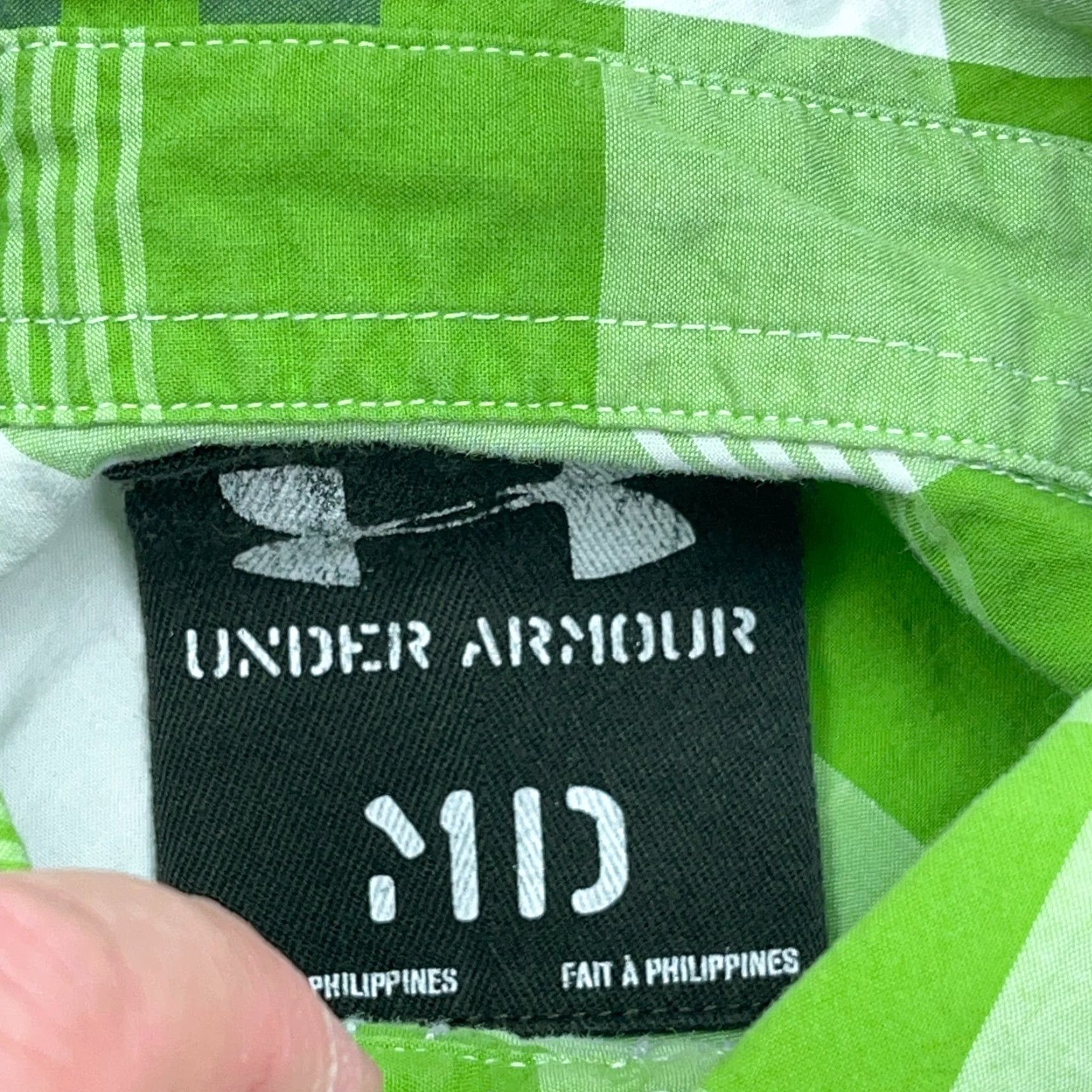 Under Armour Under Armour Shirt Men Medium Green Plaid Button-Up Outdoor Fish Hiking Adult Size US M / EU 48-50 / 2 - 7 Thumbnail