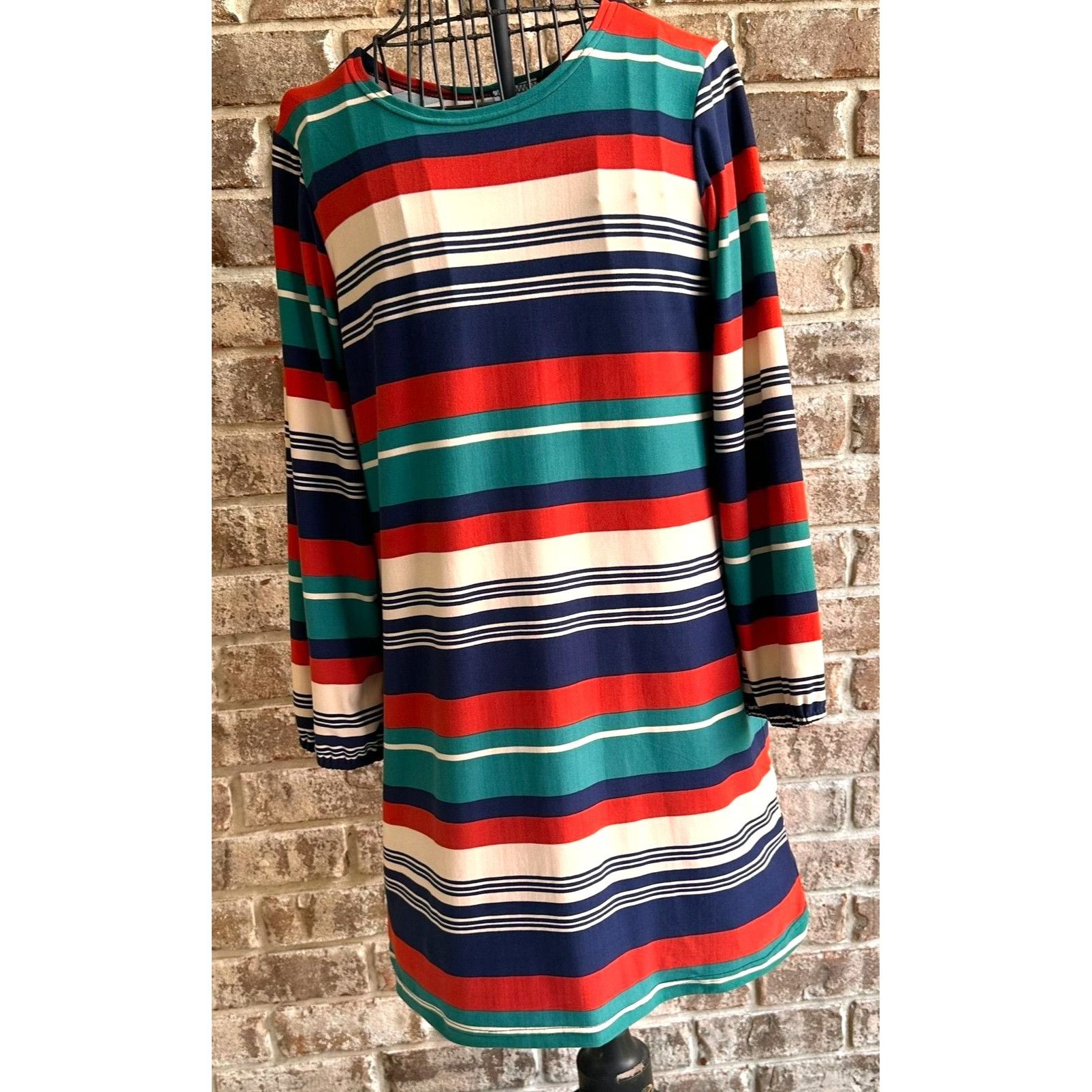 Vintage Vintage Maggie Breen Too Girls Dress 16 Striped Long Sleeve Size XXL / US 16-18 / IT 52-54 - 1 Thumbnail