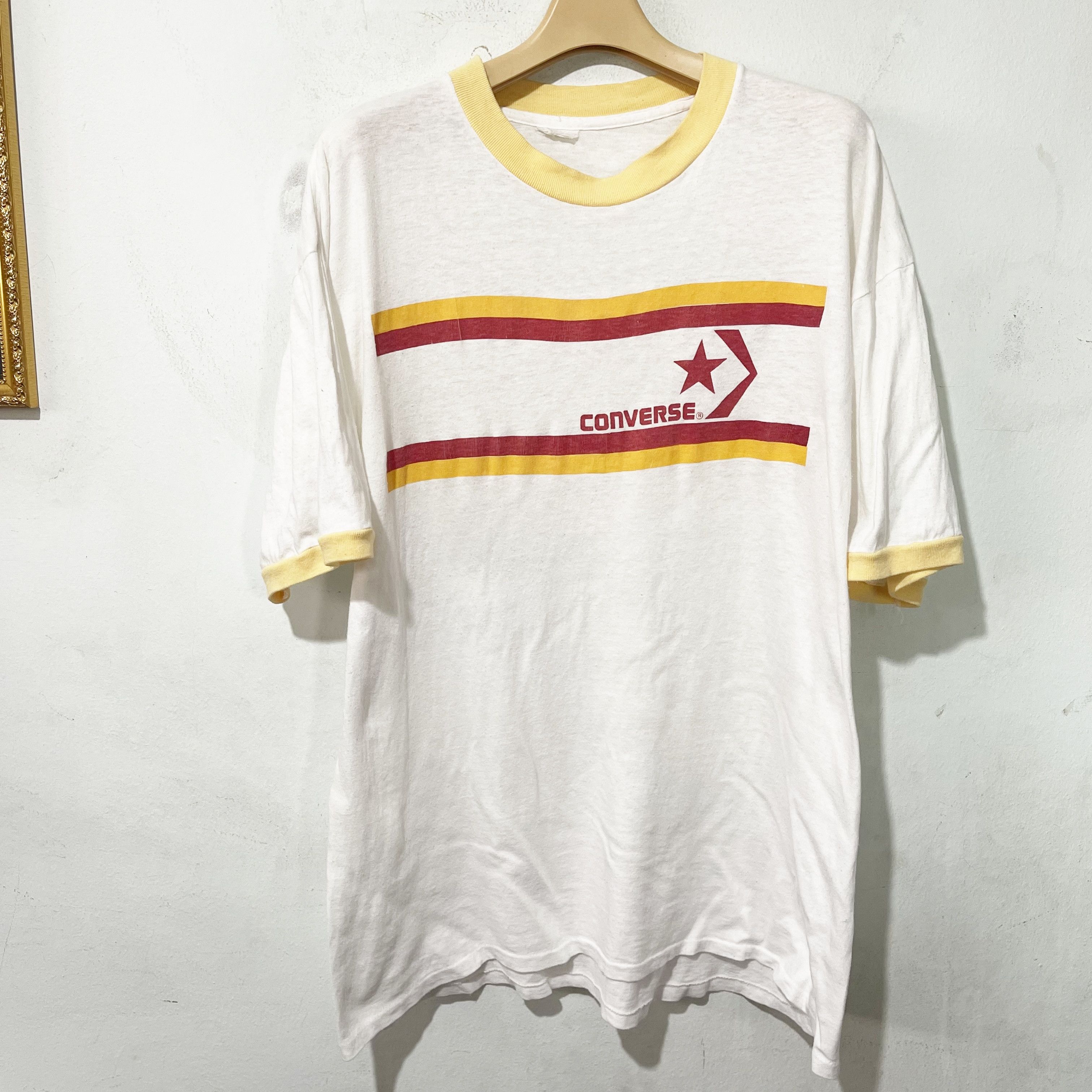 Converse Vintage 80s Converse One Star Ringer Tee Size US L / EU 52-54 / 3 - 1 Thumbnail