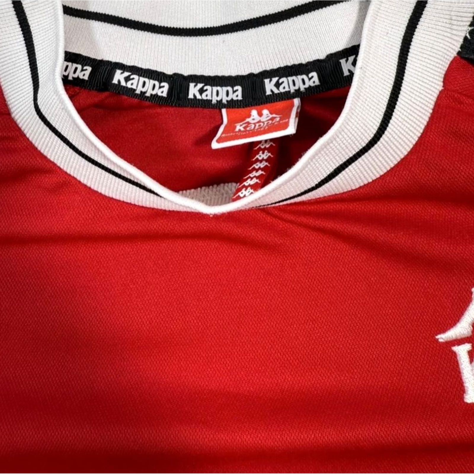 Kappa Kappa Men Red Banda Long Sleeve Shirt White Logo Taped Sleeves Stars Size M Size US M / EU 48-50 / 2 - 5 Thumbnail
