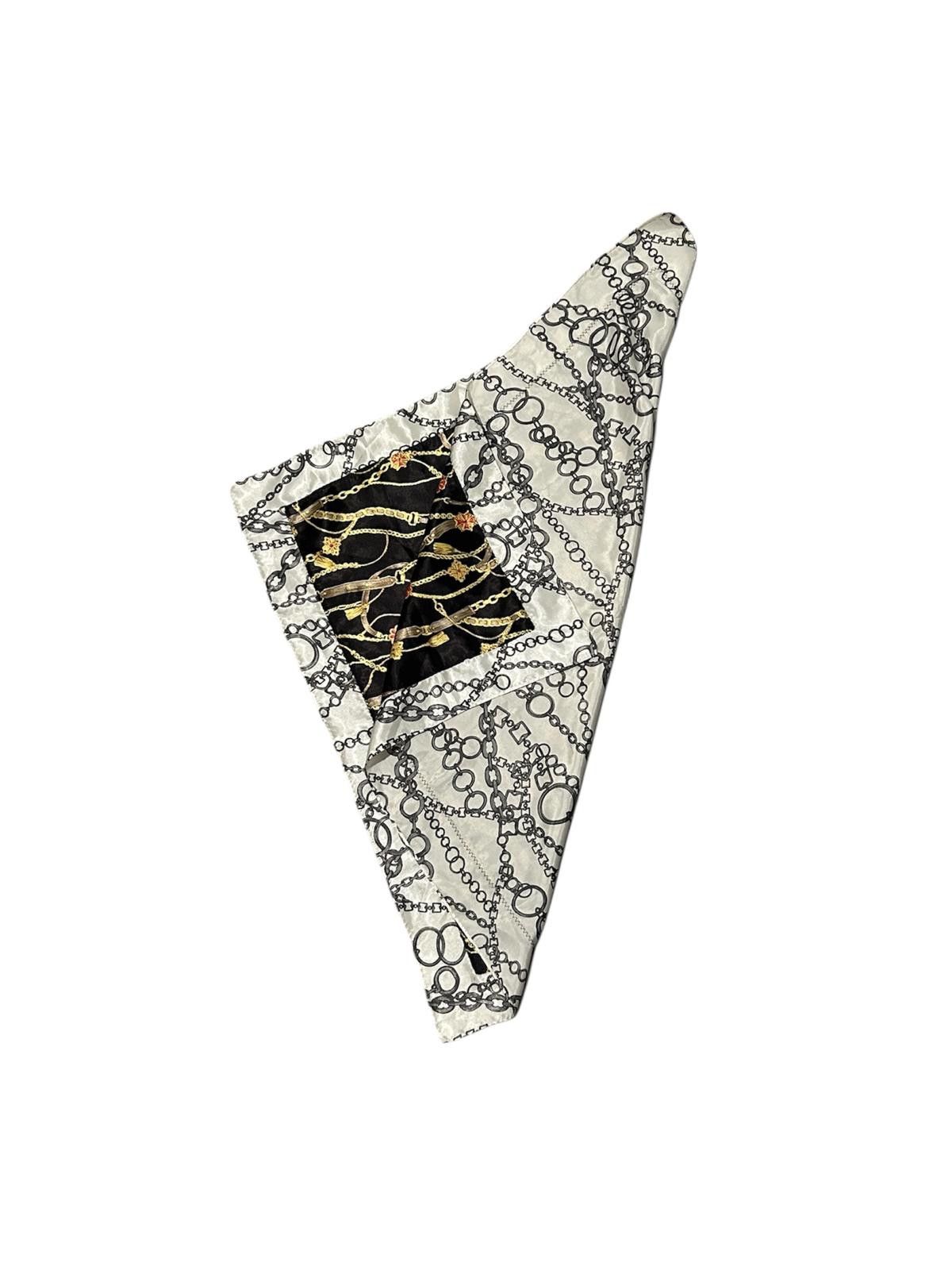 Other Y2K Chain Print Square Silk Scarf Black & Gold Accessory Size ONE SIZE - 3 Thumbnail