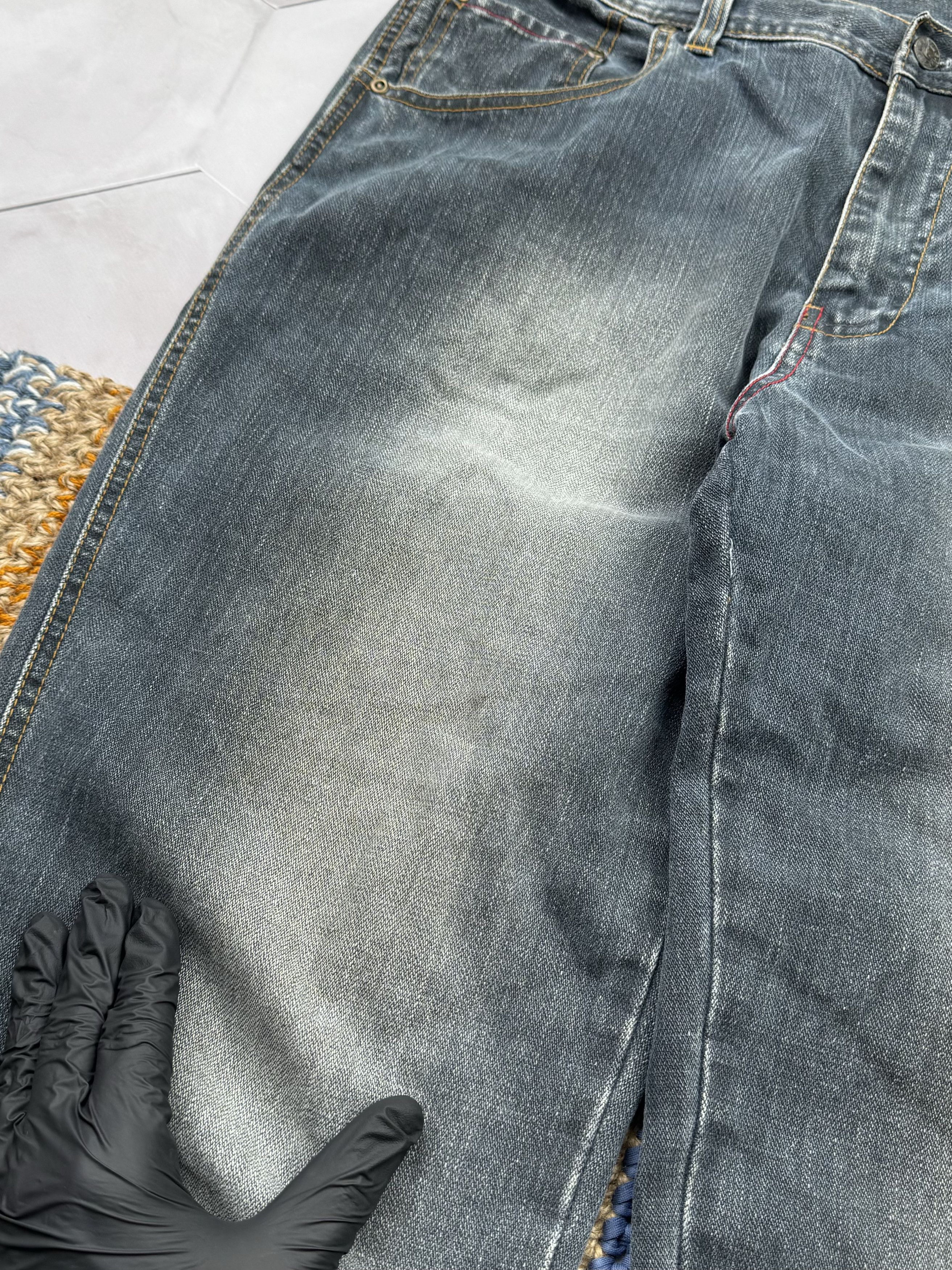 Japanese Brand Vintage Loose Fit Faded Jeans (E4) Size US 36 / EU 52 - 5 Thumbnail