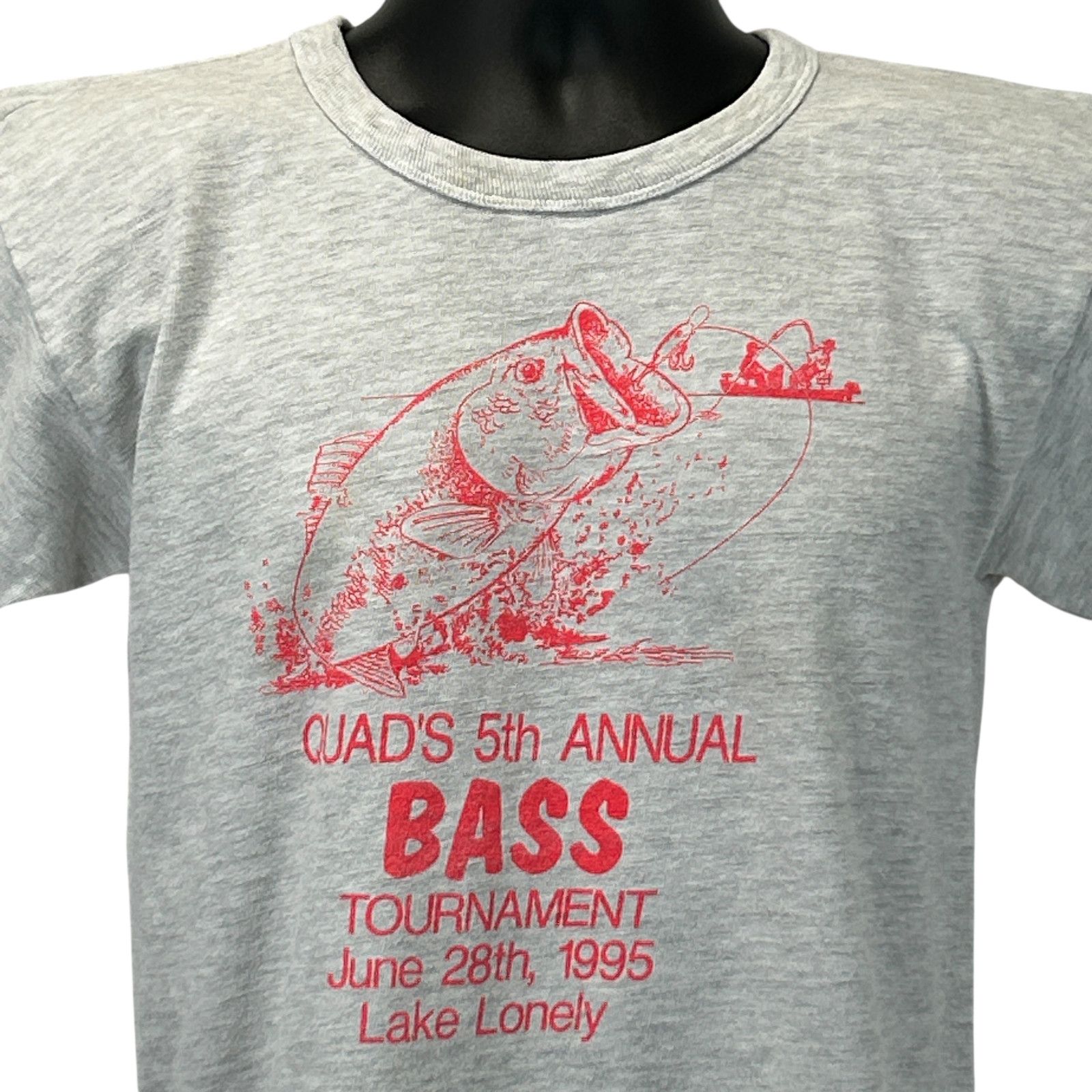 Champion Vintage 90s Quads Bass Fishing Tournament T Shirt S Small Size US S / EU 44-46 / 1 - 1 Thumbnail