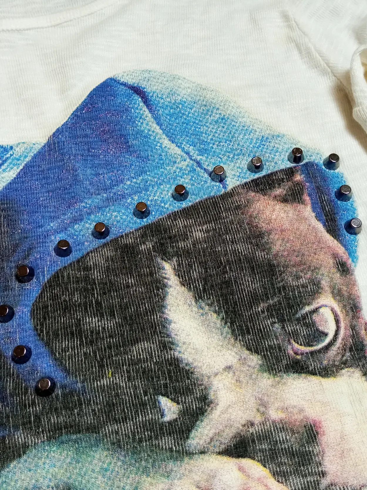 Japanese Brand MORI & STYLE Studed Street Dog Long Sleeve Tshirt Size US M / EU 48-50 / 2 - 8 Thumbnail