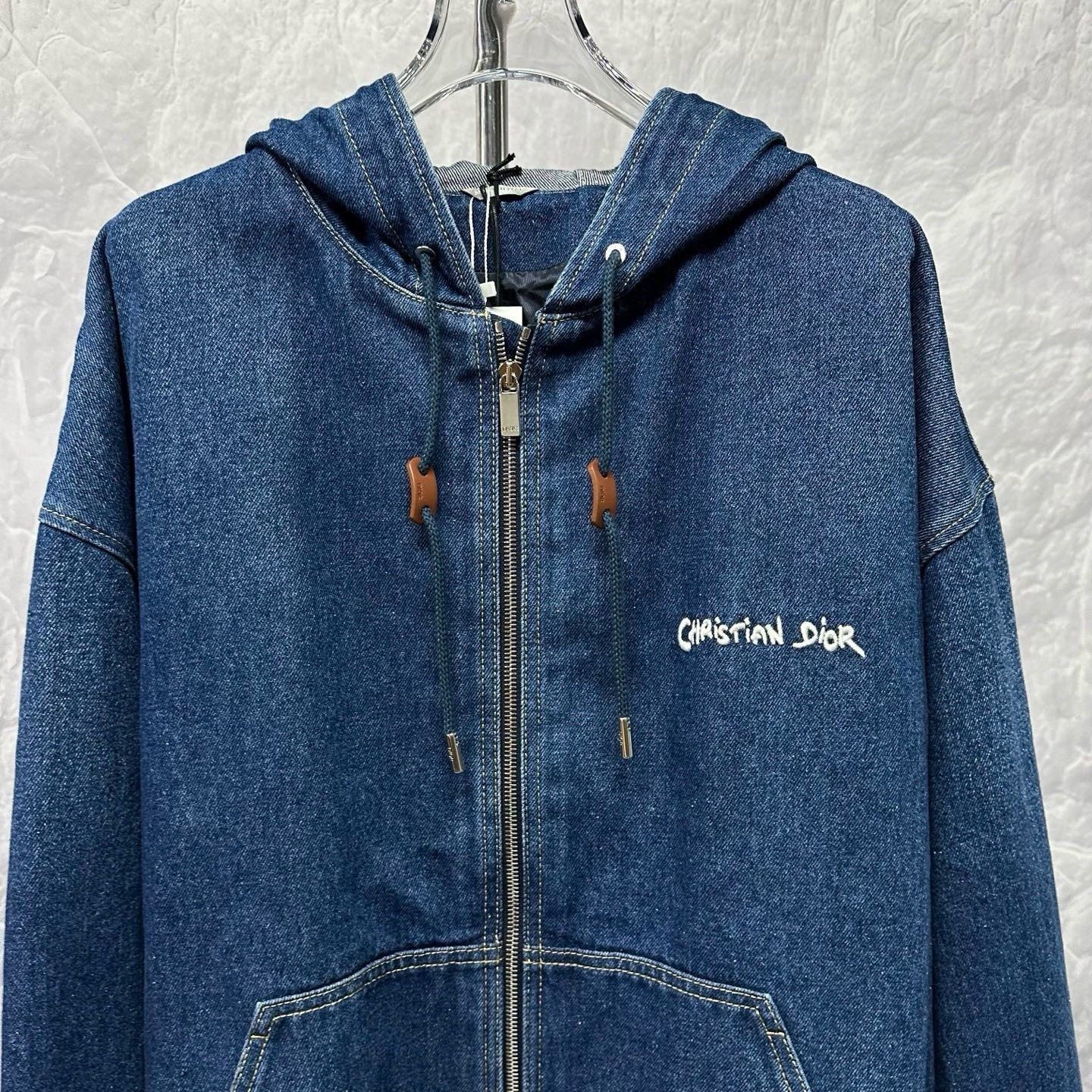 Dior Dior Embroidered Logo Hooded Denim Jacket Size US M / EU 48-50 / 2 - 2 Thumbnail