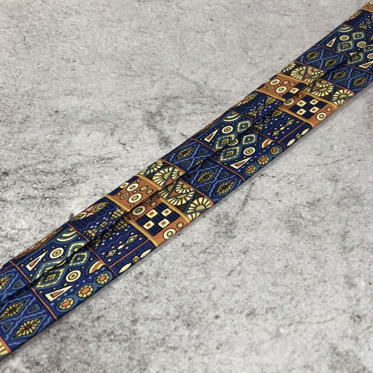 Hermes Hermes Paris Silk Tie Geometric Tribal Mosaic Bird Pattern Size ONE SIZE - 13 Thumbnail