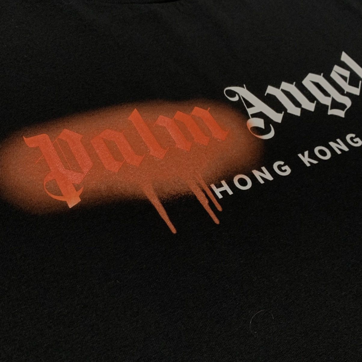 Palm Angels Palm Angels Large Hong Kong Sprayed Black Tee Size US L / EU 52-54 / 3 - 4 Thumbnail