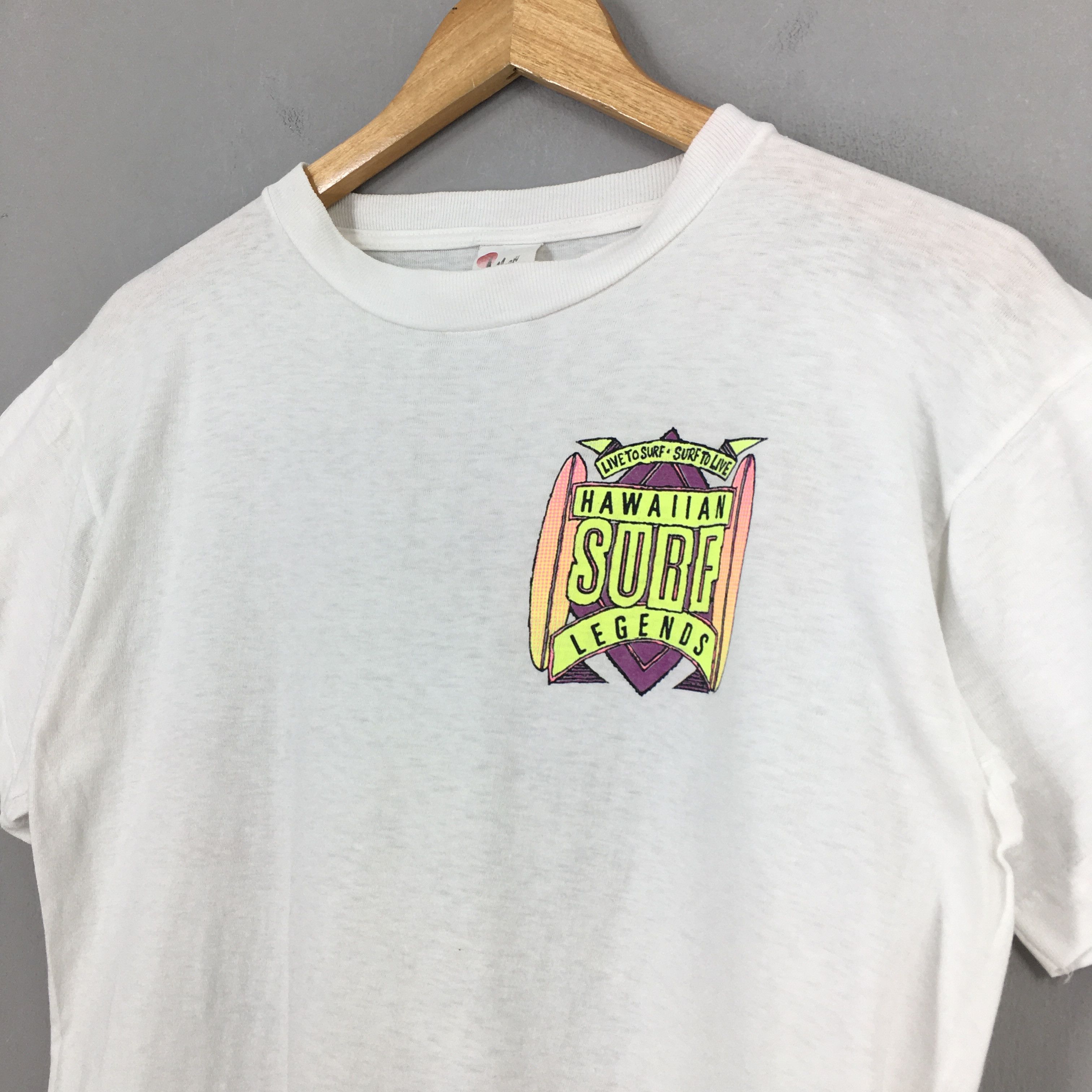 Caribbean × Vintage Vintage 1980's Hawaiian Surf White Tshirt Medium Size US M / EU 48-50 / 2 - 5 Thumbnail