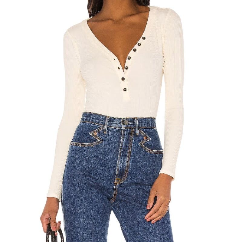 Lovers and Friends Lovers and Friends x Lindsi Lane Oliver Top in Cream, Size S Size S / US 4 / IT 40 - 1 Thumbnail