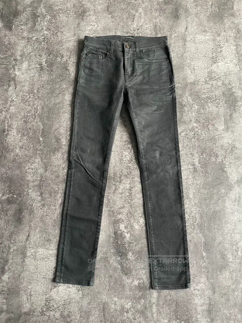 Saint Laurent Paris Saint Laurent Paris Distressed Wax-Coated Jeans Size US 29 - 1 Thumbnail