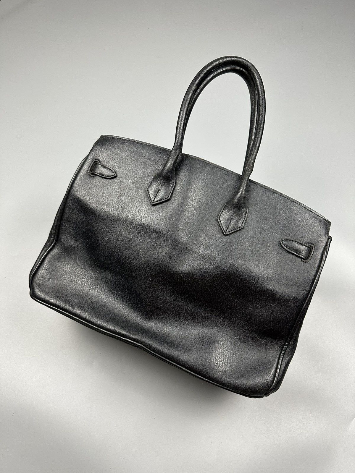 Handmade Hermes Birkin Inspired Custom Leather Handmade Bag Size ONE SIZE - 4 Thumbnail