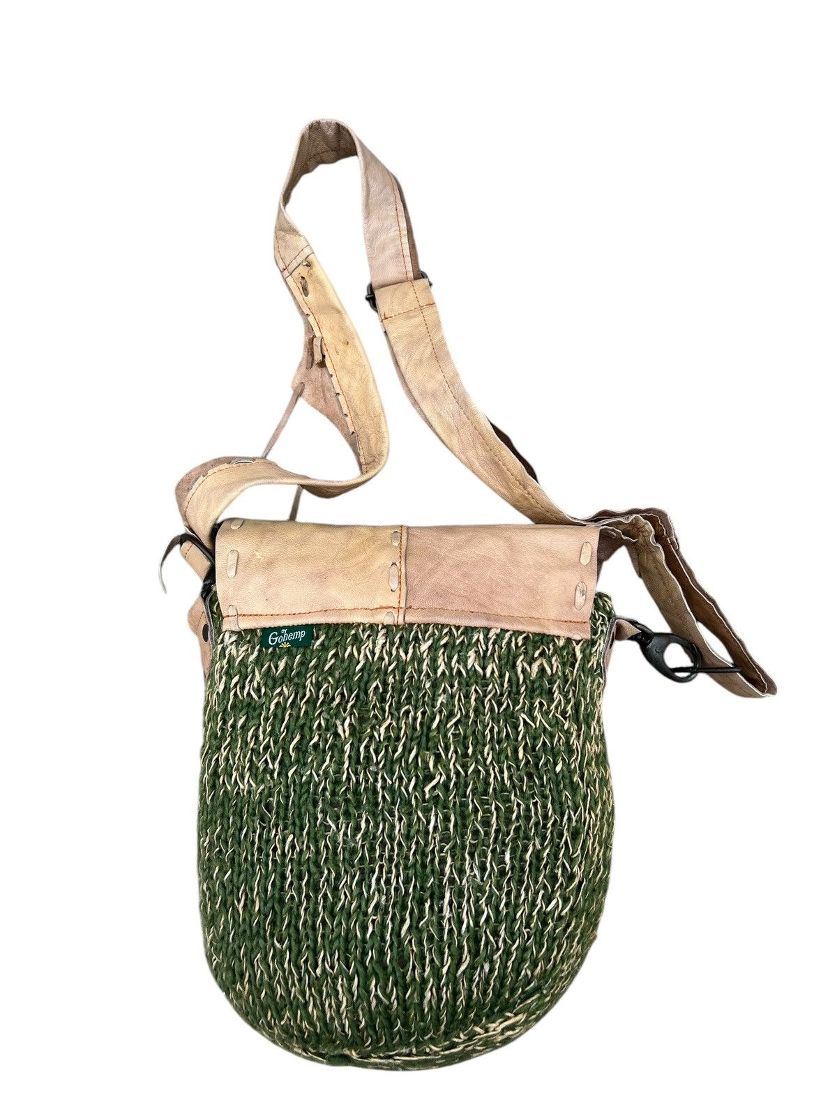 Leather Vintage Gohemp Gowest Japan Distress Patina Leather Wool Bag Size ONE SIZE - 9 Thumbnail