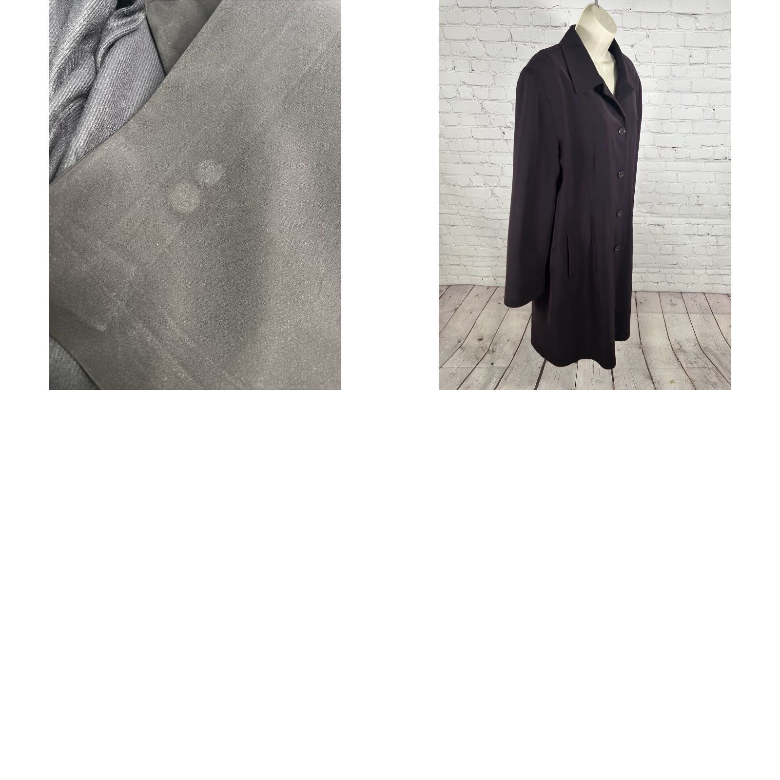 Vintage Gallery Overcoat Dark Purple Long Button Up Women's L Removable Lining Pockets Polyester Coat Size L / US 10 / IT 46 - 8 Thumbnail