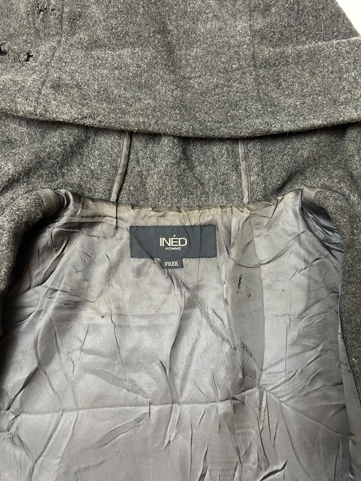 Designer × Japanese Brand × Yohji Yamamoto INED WOOL LONG COAT WITH HOODIE Size ONE SIZE - 7 Thumbnail