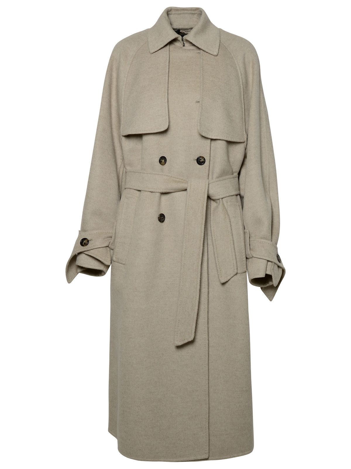 image of Max Mara 'falcone' Trench Coat In Albino Cashmere in White, Women's (Size XS)
