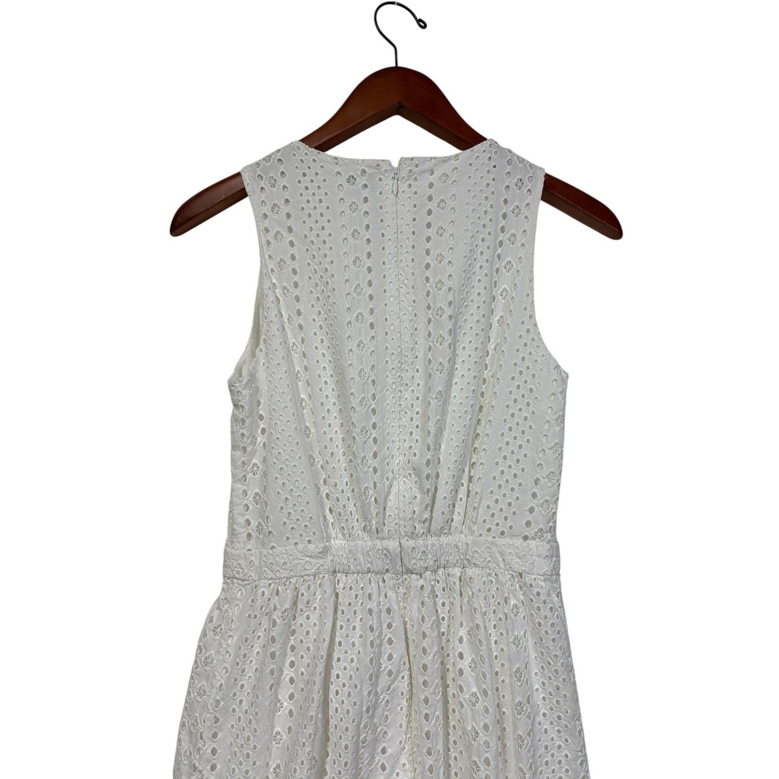 J.Crew Size 00 | J CREW White Cotton Eyelet Lace Sleeveless Dress Size XXS / US 00 / IT 34 - 10 Thumbnail