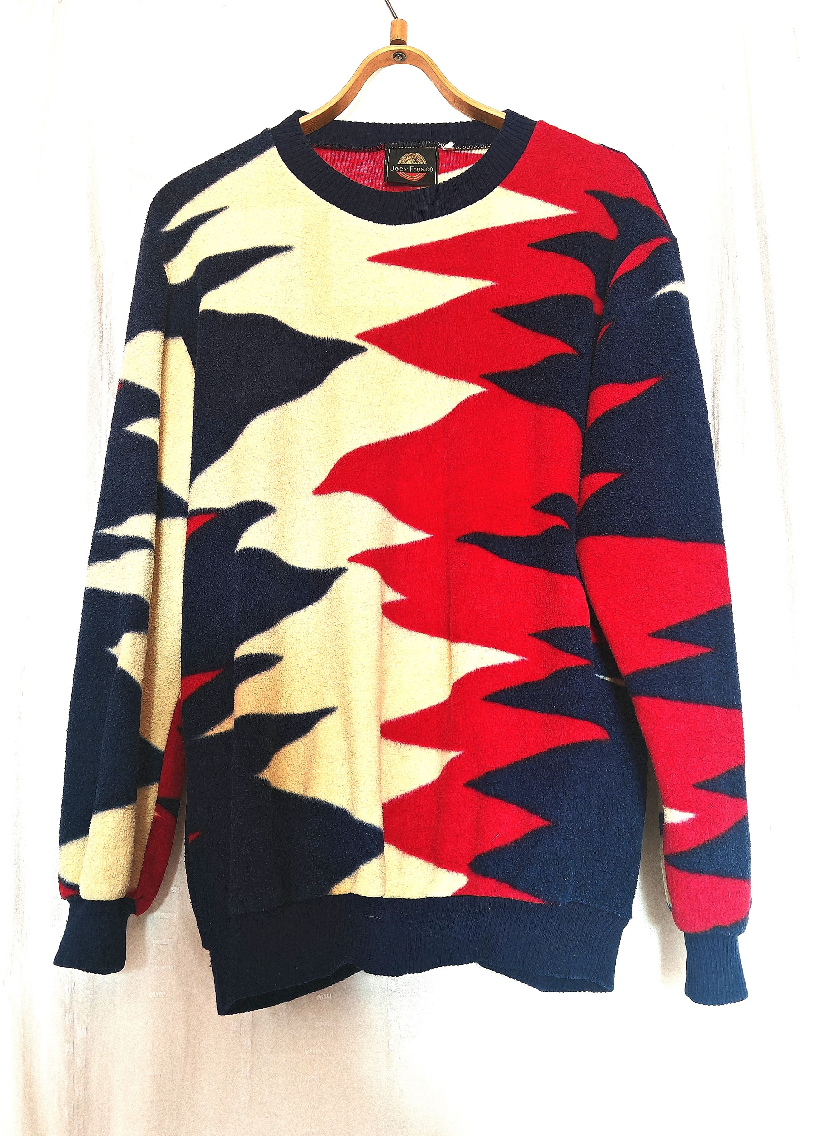 Vintage Vintage 80s Joey Fresco Unisex Sweater Zigzag Print size L Size US L / EU 52-54 / 3 - 1 Thumbnail