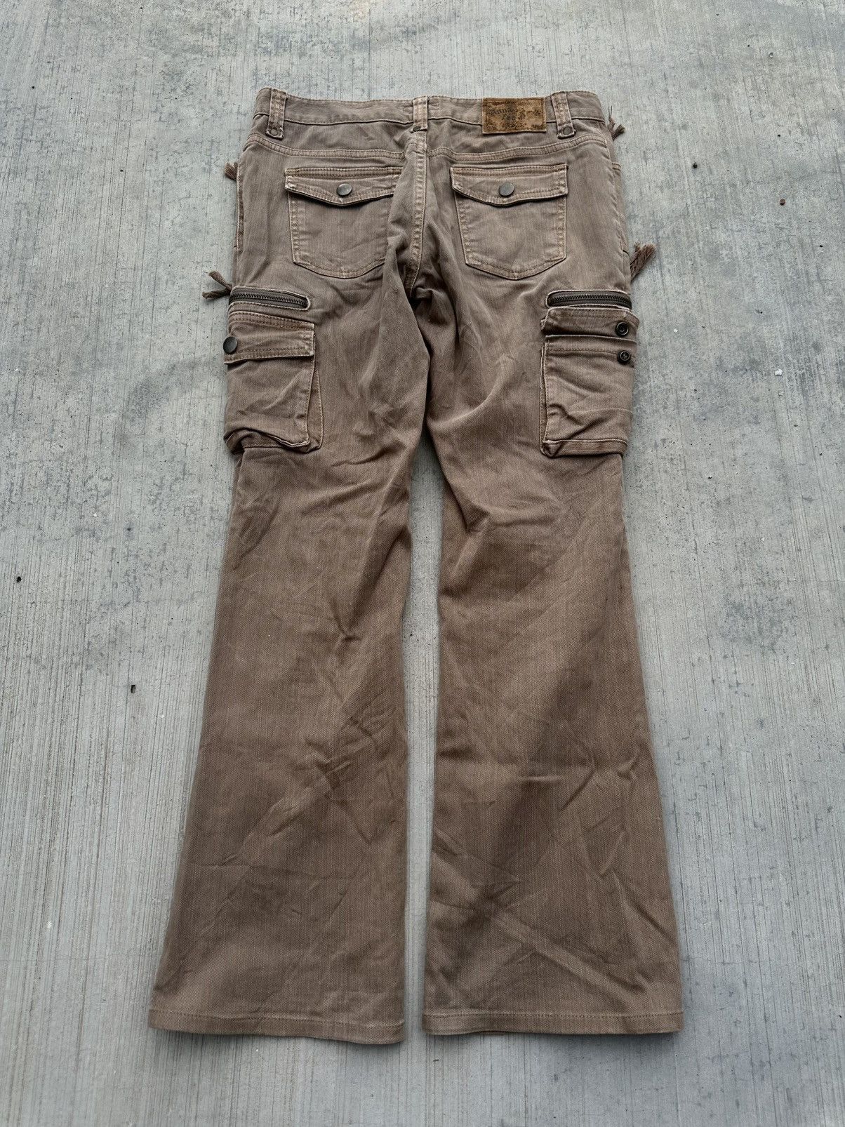 Japanese Brand 2000s Anna kerry cargo flare bondage pants Size 30" / US 8 / IT 44 - 2 Thumbnail