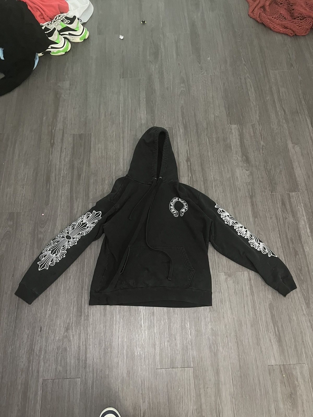 image of Chrome Hearts Chrome Heart Horseshoe Hoodie in Black, Men's (Size Small)