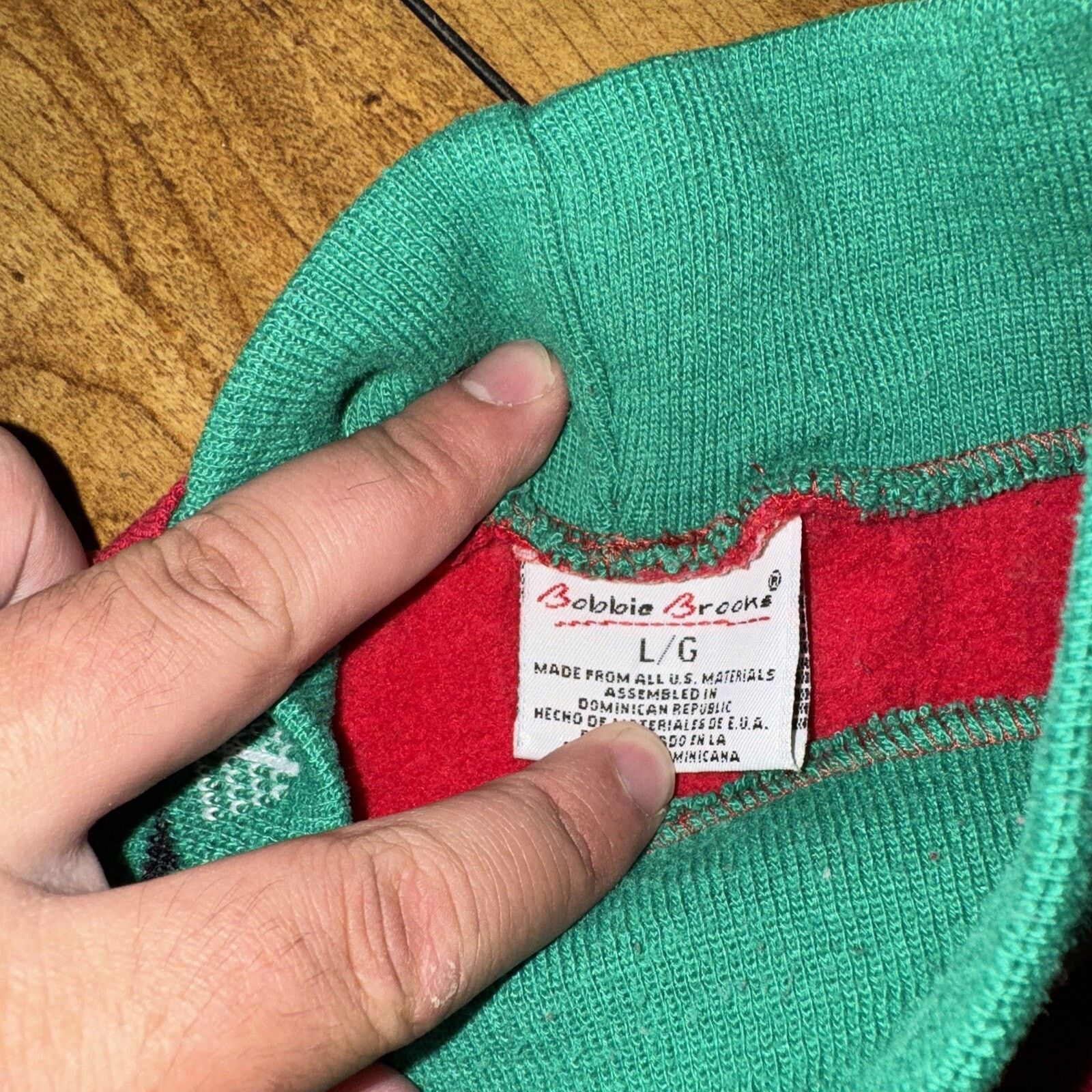 Vintage Christmas Sweater Red Large 21x25 Granny Core Bobbie Brook Size L / US 10 / IT 46 - 4 Thumbnail