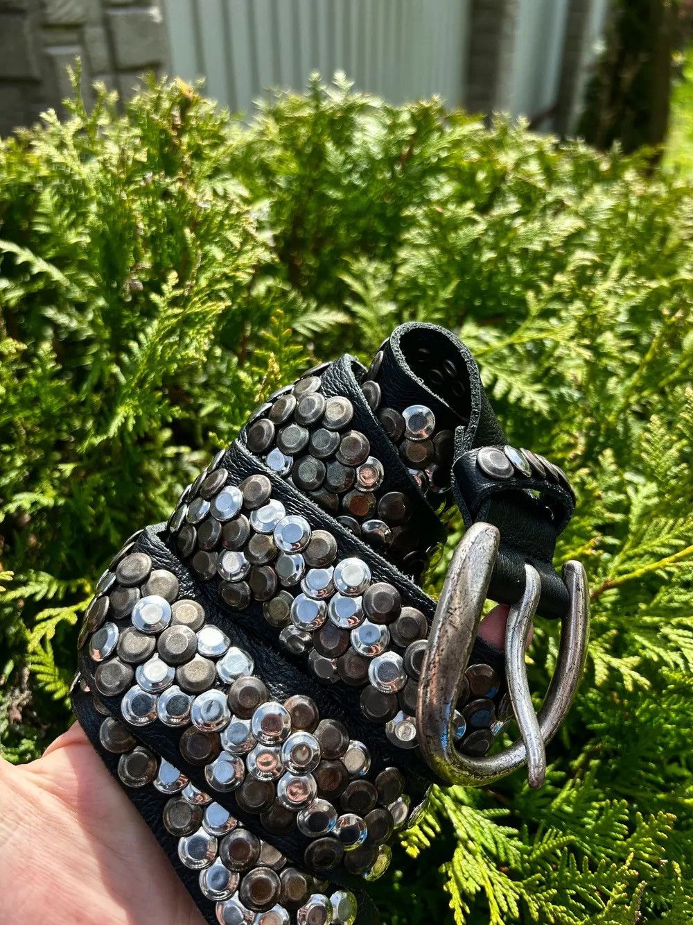 B.B. Simon × Hysteric Glamour VTG CHROME HEARTS STYLE HEAVY LEATHER METAL BELT Size ONE SIZE - 4 Thumbnail