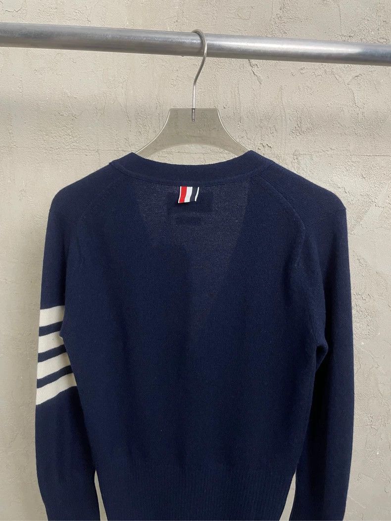Thom Browne Thom browne Size 38 Dark blue four-striped cashmere cardig Size US XXS / EU 40 - 4 Thumbnail