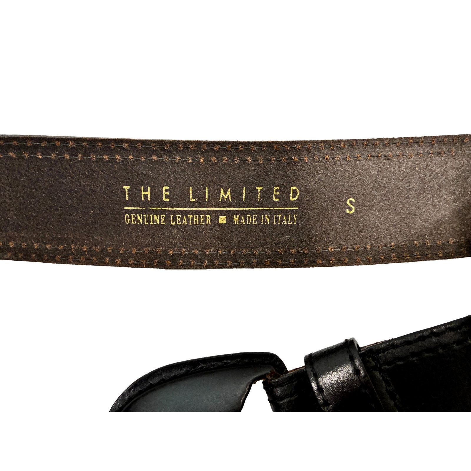 Vintage Vintage The Limited Black Italian Leather Wide Belt (S) Size ONE SIZE - 10 Thumbnail