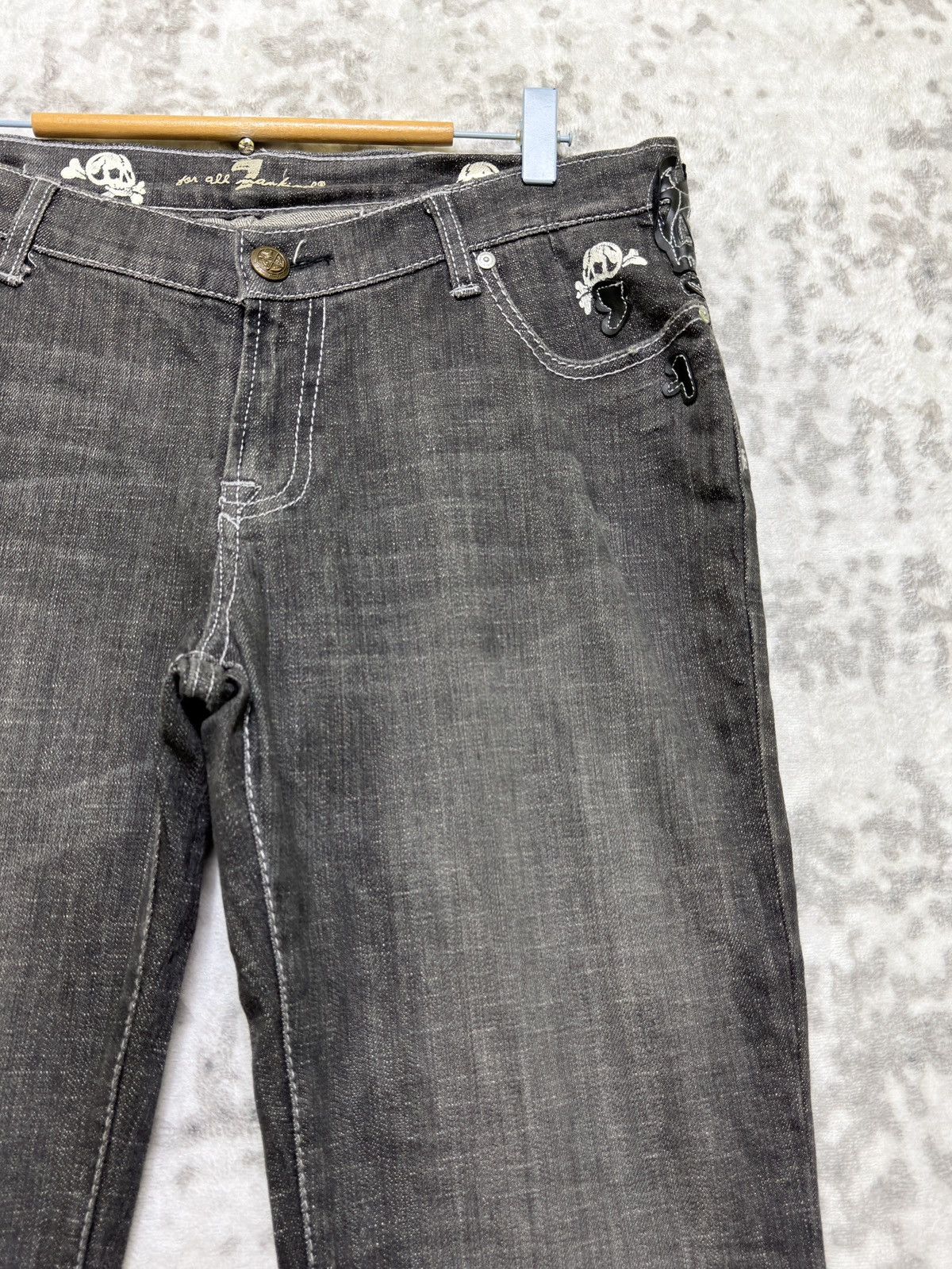 7 For All Mankind VINTAGE FLARED FOR ALL MANKIND 7 ☠️ PATCHES DENIM Size US 34 / EU 50 - 5 Thumbnail