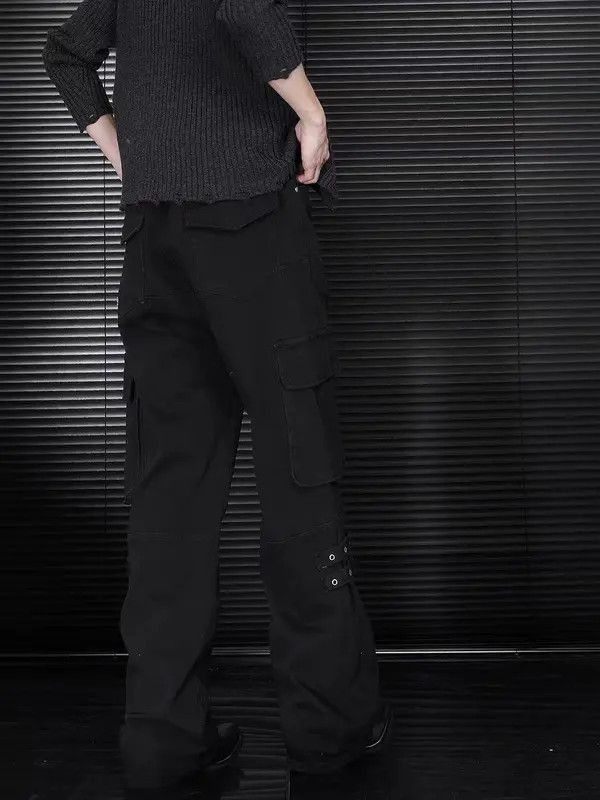 Japanese Brand VIBE Black pocket cargo baggy jeans Size US 34 / EU 50 - 5 Thumbnail
