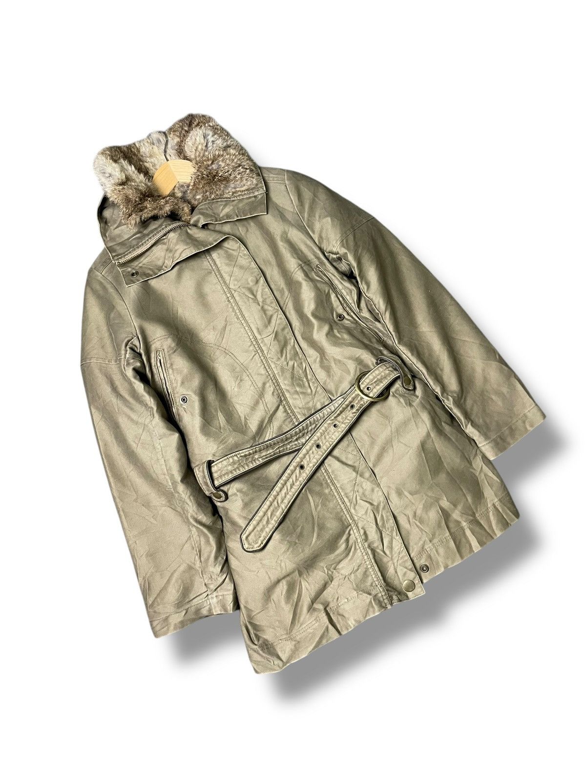 If Six Was Nine × Japanese Brand × Le Grande Bleu (L.G.B.) Unbranded Brand Fur Belted Jacket (64) Size US XXS / EU 40 - 4 Thumbnail