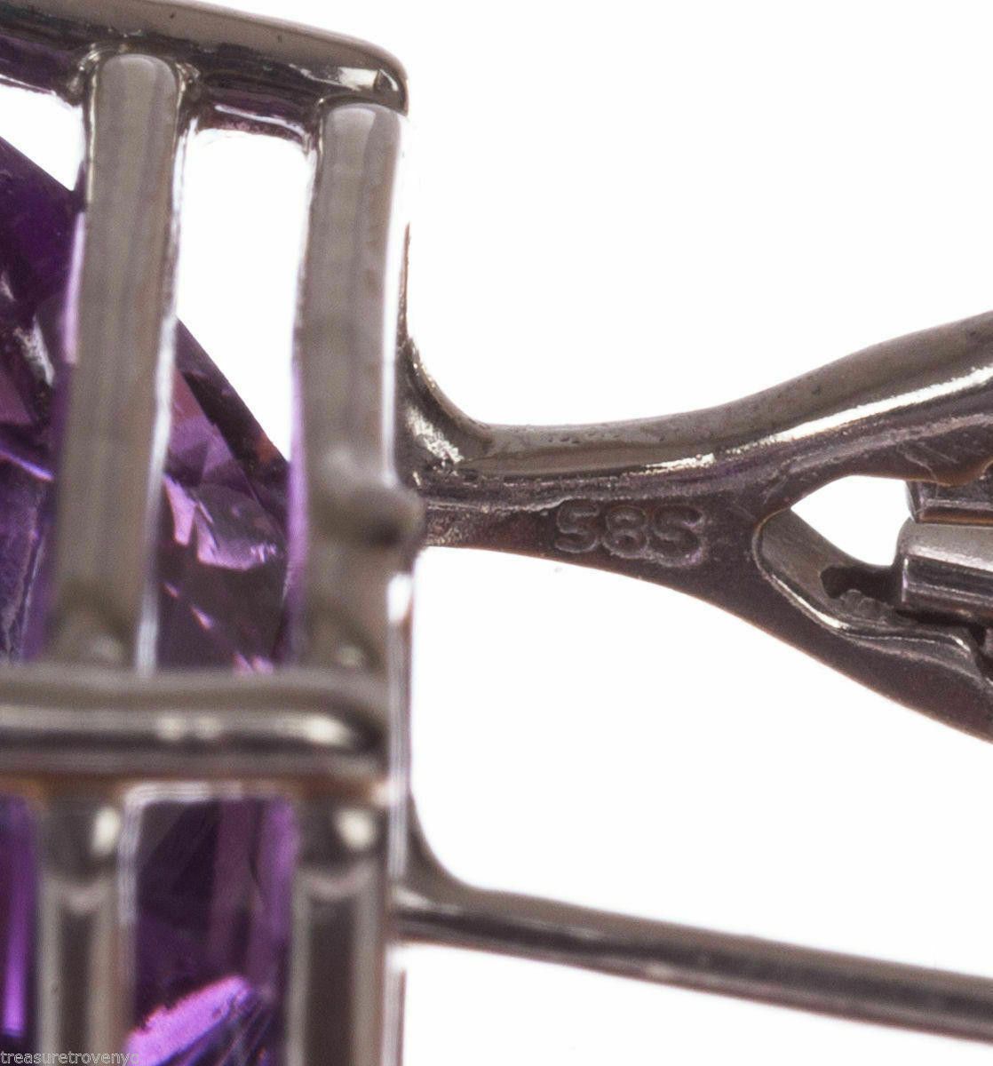 Designer 14 kt White Gold Emerald Cut Amethyst Earrings Alberto Juan Size ONE SIZE - 6 Thumbnail