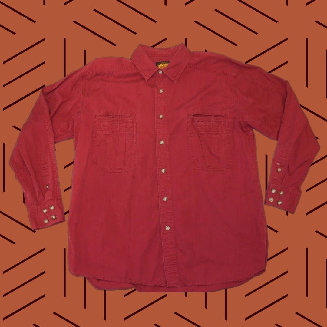 Vintage VINTAGE WOOLRICH Button-Front Shirt Mens Large Red 100% Cotton Classic Hiking Ventilated Fishing Long Sleeve Button-Up Size US L / EU 52-54 / 3 - 1 Thumbnail
