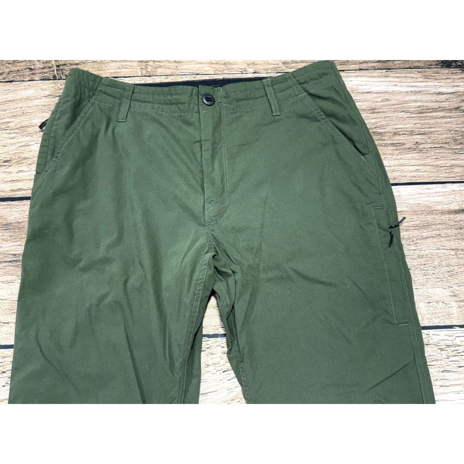 Vintage Proof Pants Mens 34 Green Zip Pocket Hiking Lightweight Chino Drawstring Casual Everyday Straight Leg Pant Size US 34 / EU 50 - 5 Thumbnail