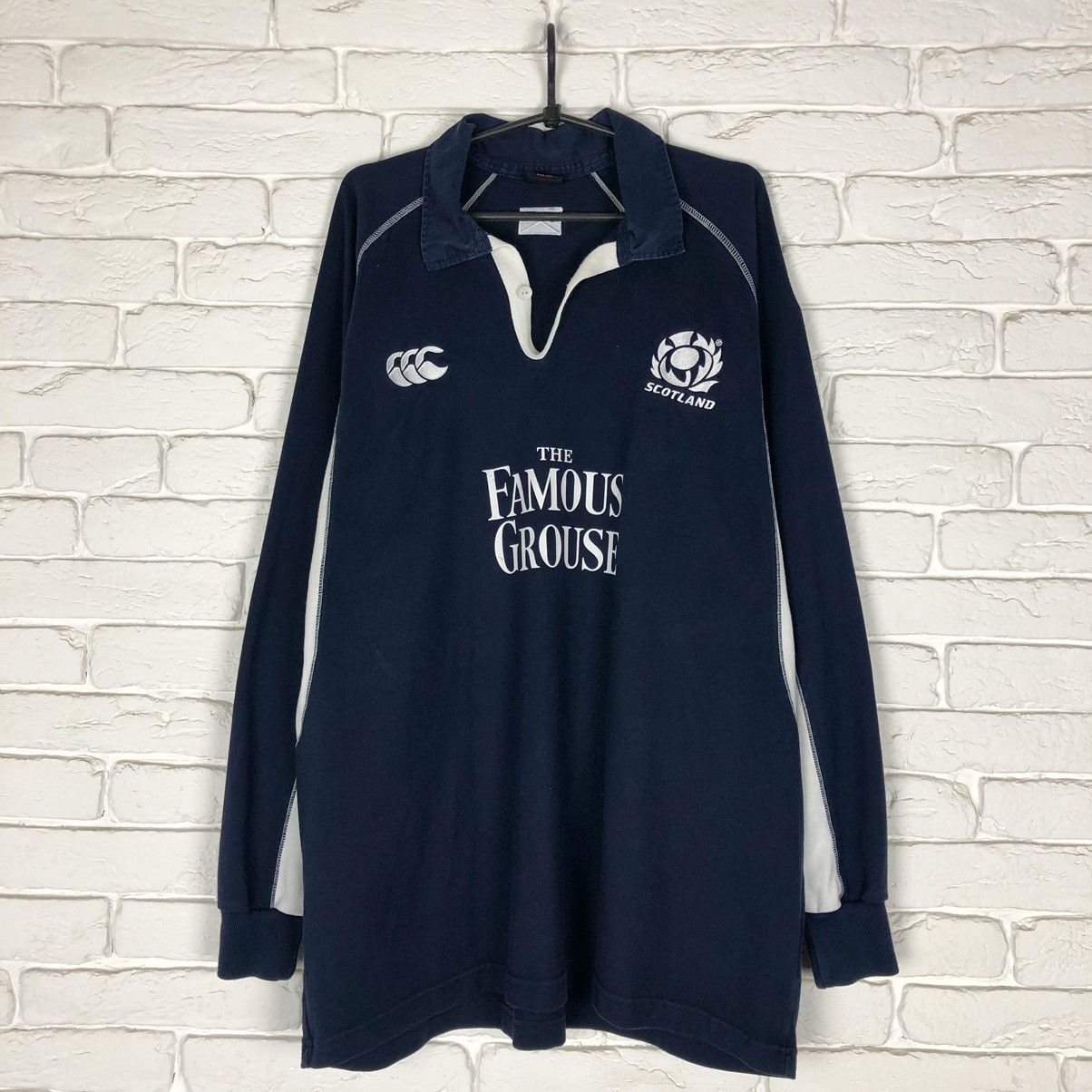 image of Canterbury Of New Zealand x Jersey Scotland National Team Rugby Vintage Jersey Canterbury in Navy (