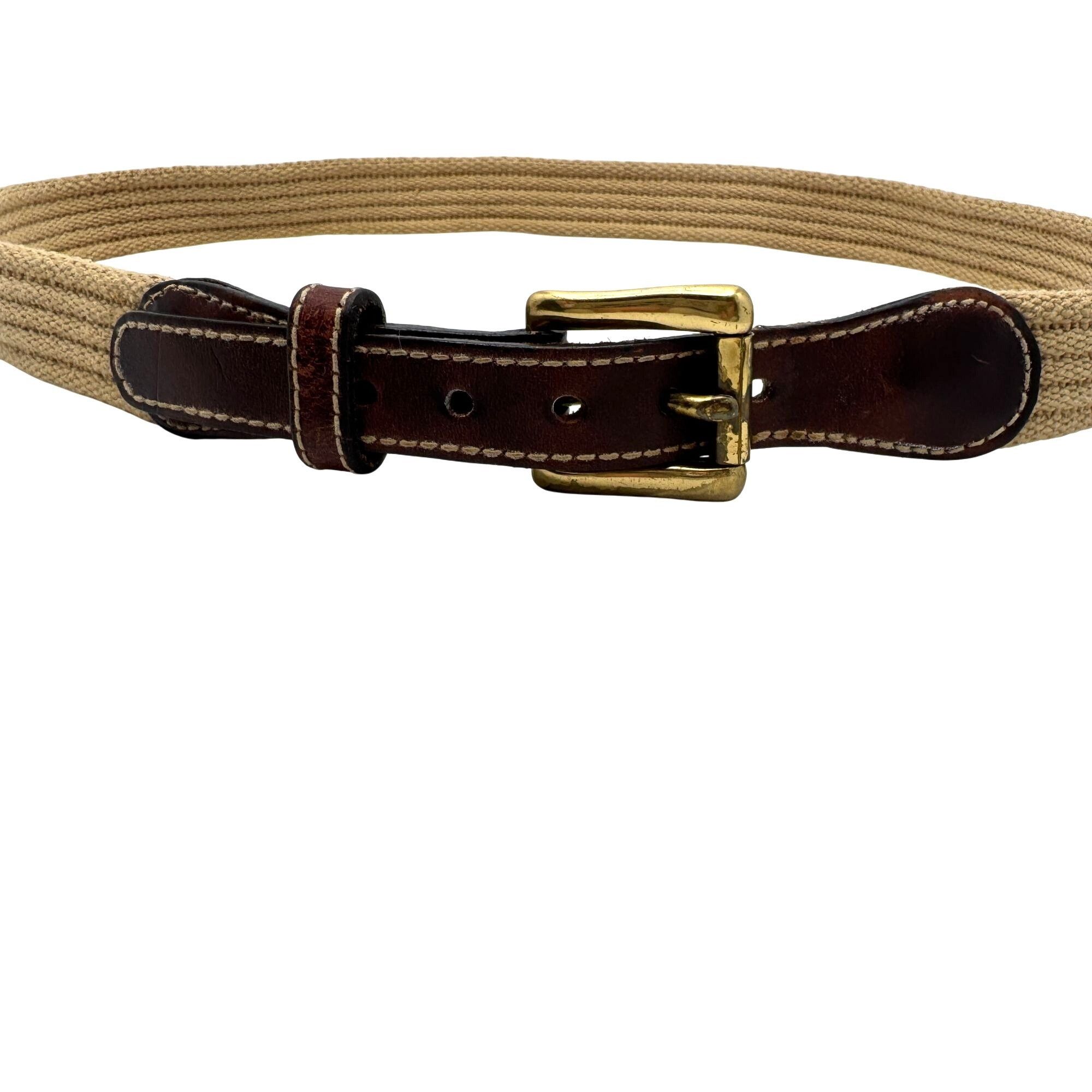 Jordache Jordache Vintage Leather Woven Rope Belt 80s 29.5" - 32" Ski Size ONE SIZE - 1 Thumbnail