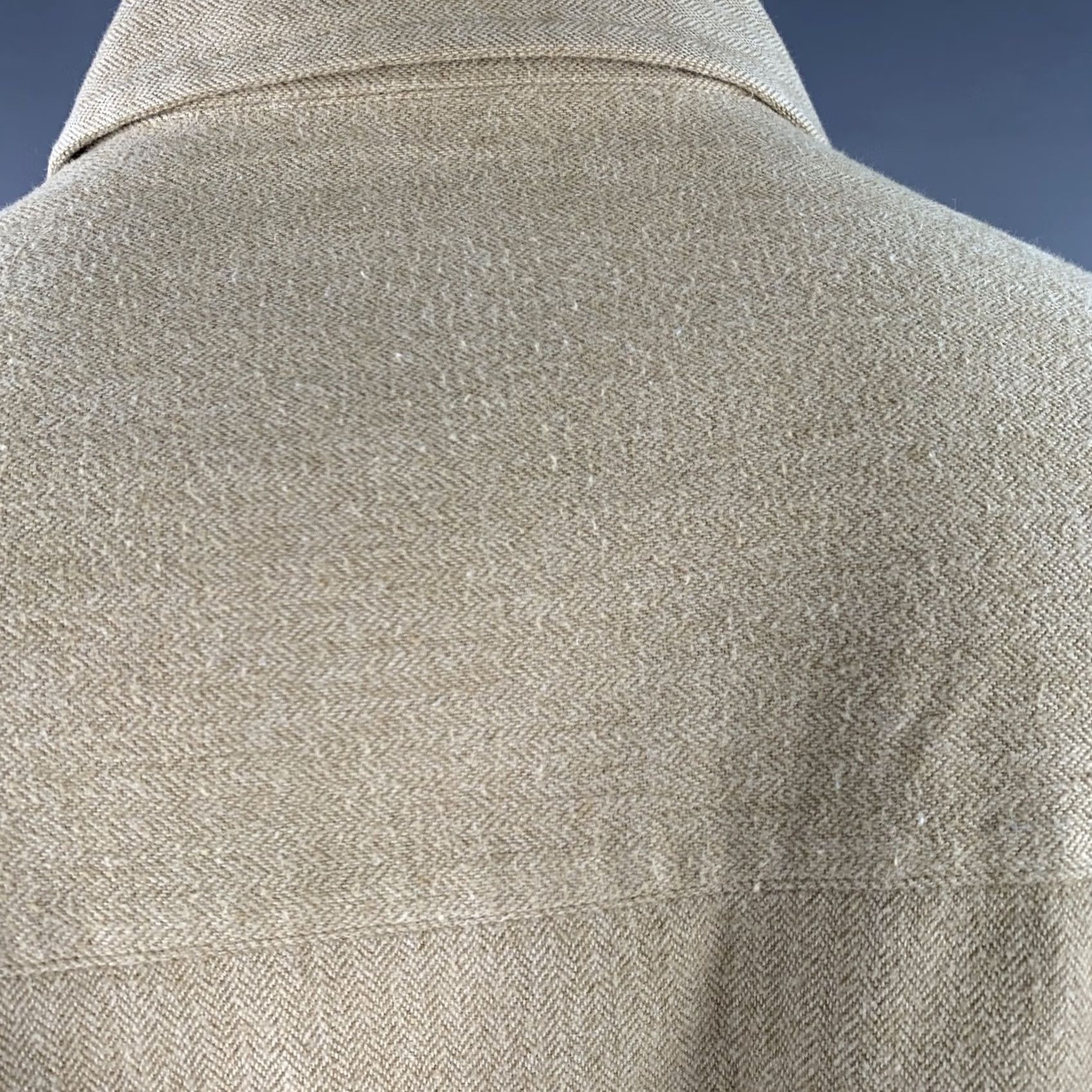 Turnbull & Asser TURNBULL & ASSER Shirt Size XL Beige Cotton Herringbone 2 Pockets Long Sleeve Size US XL / EU 56 / 4 - 5 Thumbnail